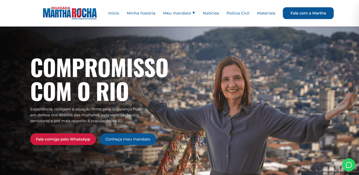Hero do site da Deputada Estadual Martha Rocha